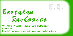 bertalan raskovics business card